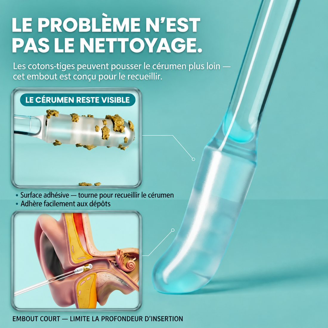 Auriclear™ – Nettoyeur Auriculaire Réutilisable